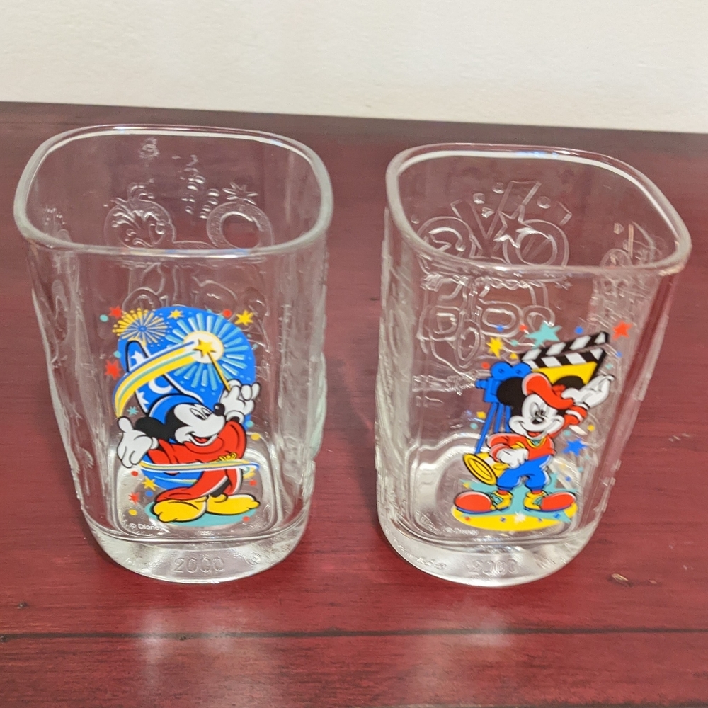 Walt Disney World Millennium Glasses 2 Mickey Mouse McDonald's Celebration Y2K